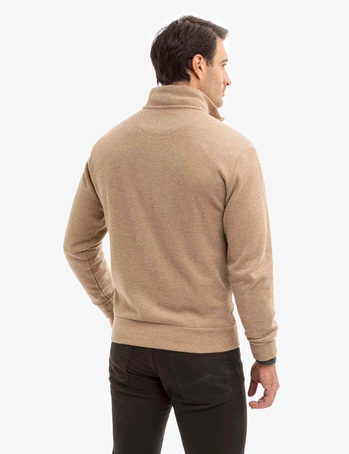 1/4 ZIP FLATBACK PULLOVER