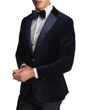 Ace REISS Velvet Tuxedo Jacket, Blue