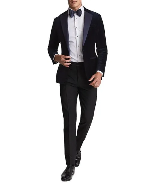 Ace REISS Velvet Tuxedo Jacket, Blue