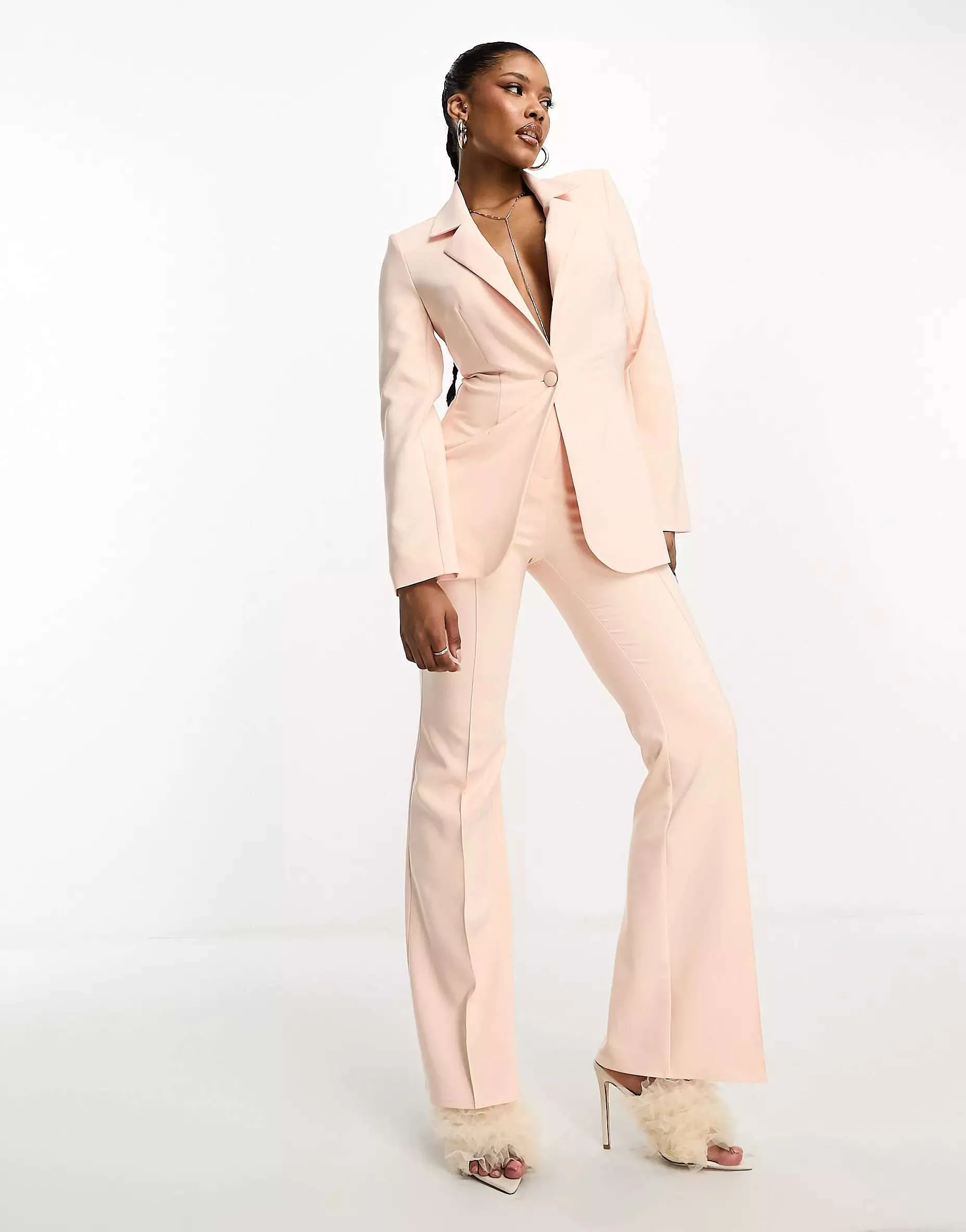 ASOS LUXE Blazer in Light Pink