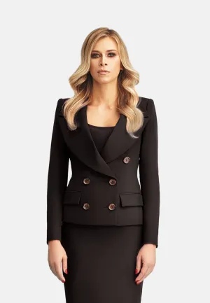 KAYA TURELLO Womens Black Blazer