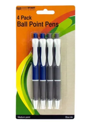 Blue Retractable Ball Point Pens Set (Available in a pack of 12)