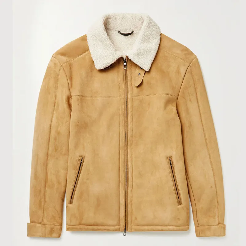 Buy Best Style Genuine Ravelstone Shearling-Lined Leather Suede Jacket