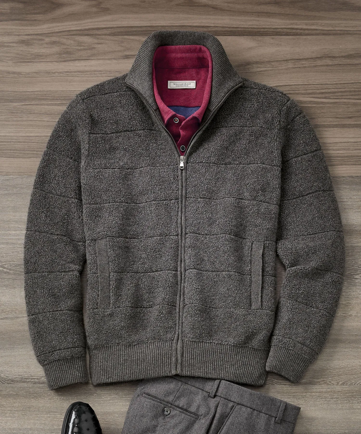 Cashmere Fleece Bomber Sweater