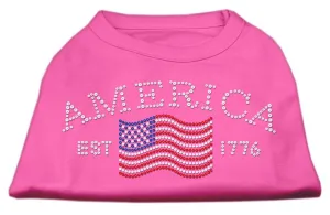 Classic American Rhinestone Shirts Bright Pink S (10)