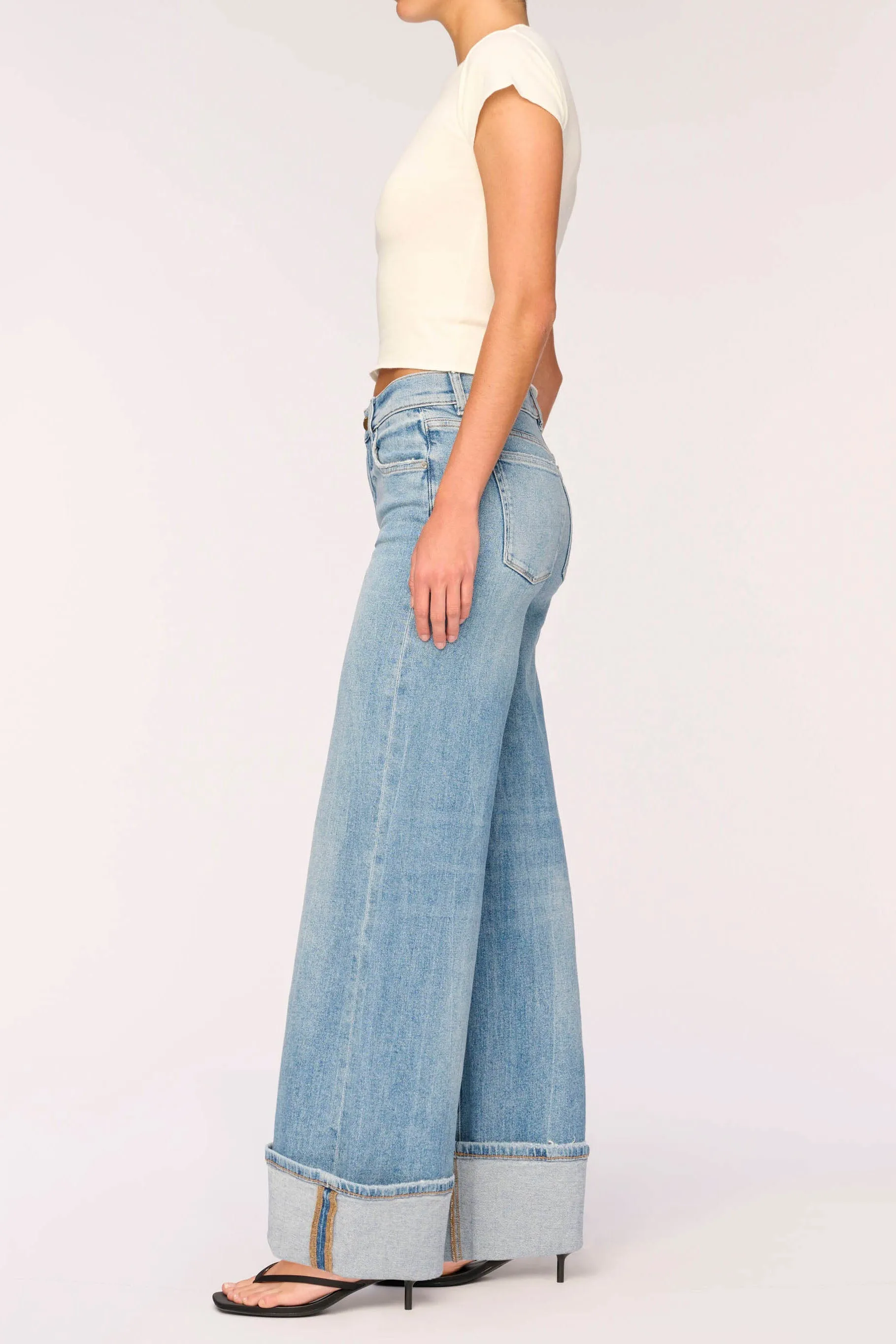 DL1961 Hepburn Wide Leg Cuffed Jeans