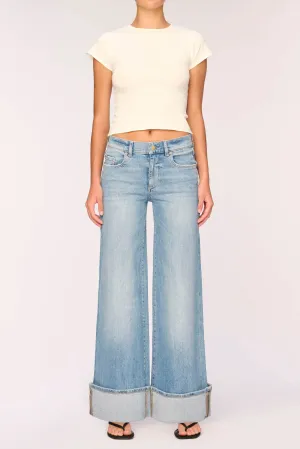 DL1961 Hepburn Wide Leg Cuffed Jeans