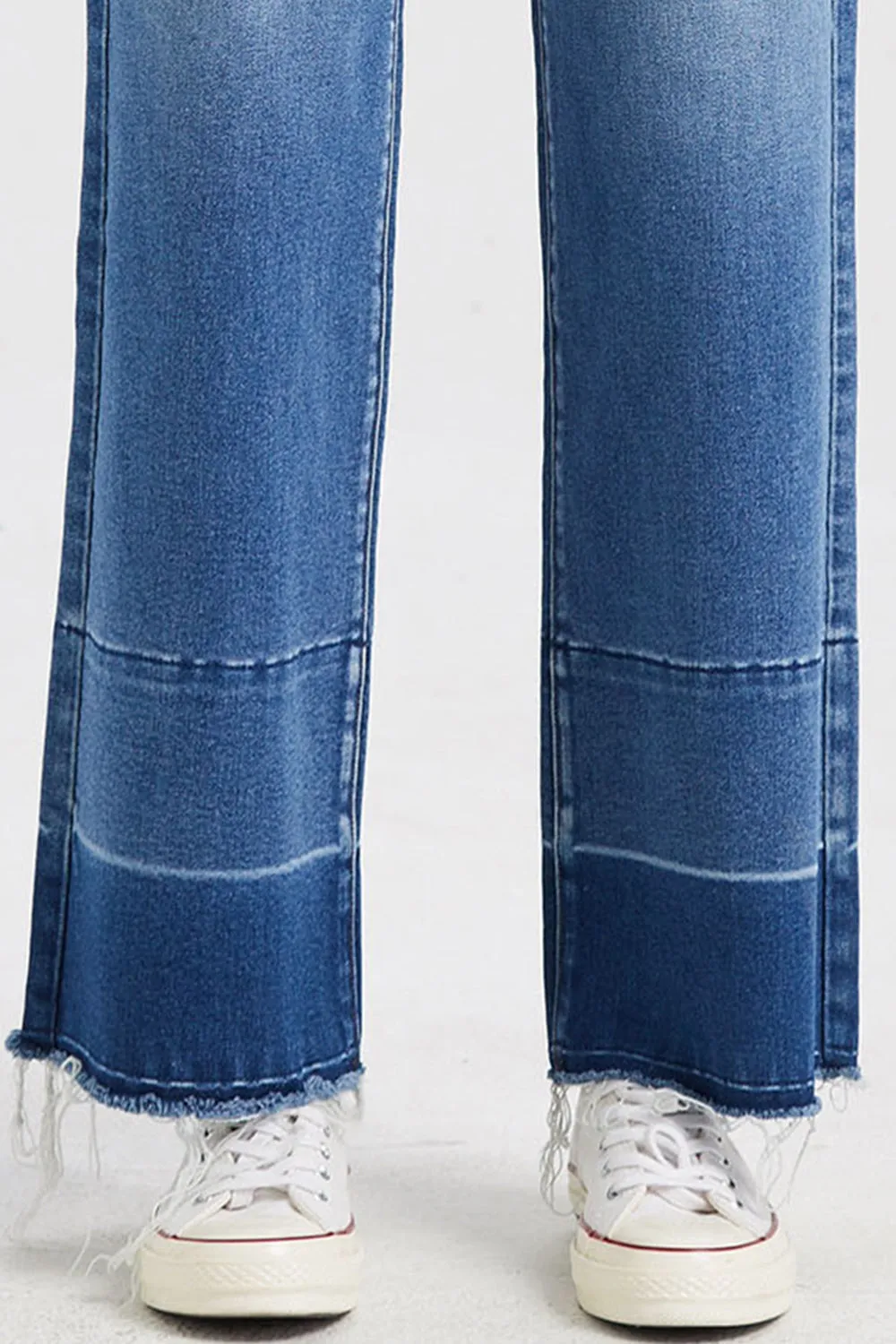 Full Size High Waist Cat's Whisker Wide Leg Mom Jeans