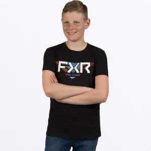 FXR Youth Split Tee Black/Spectrum