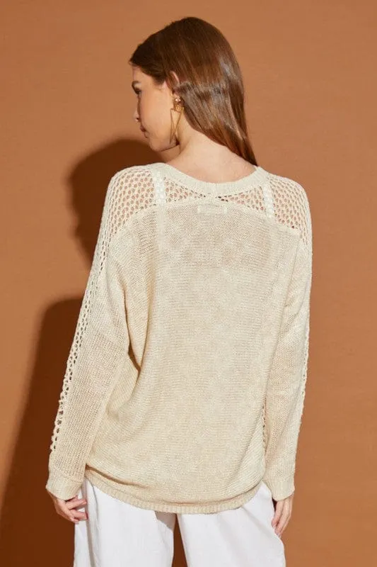 Hollow Detail Cardigan Sweater *Online Only *