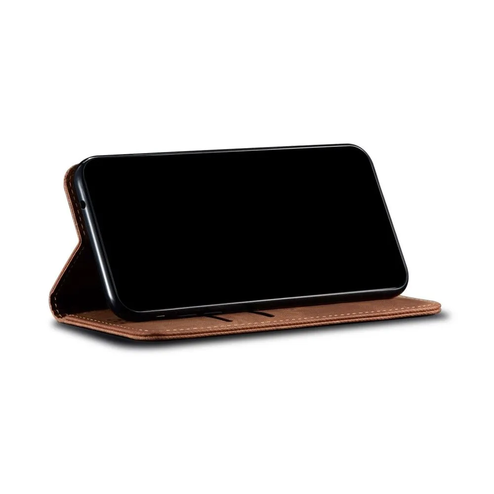 Jeans Motorola Edge (2021) Flip case - Coffee