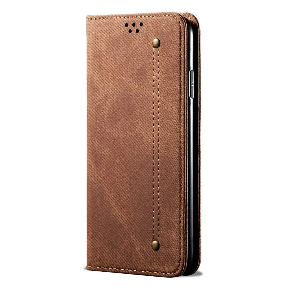 Jeans Motorola Edge (2021) Flip case - Coffee