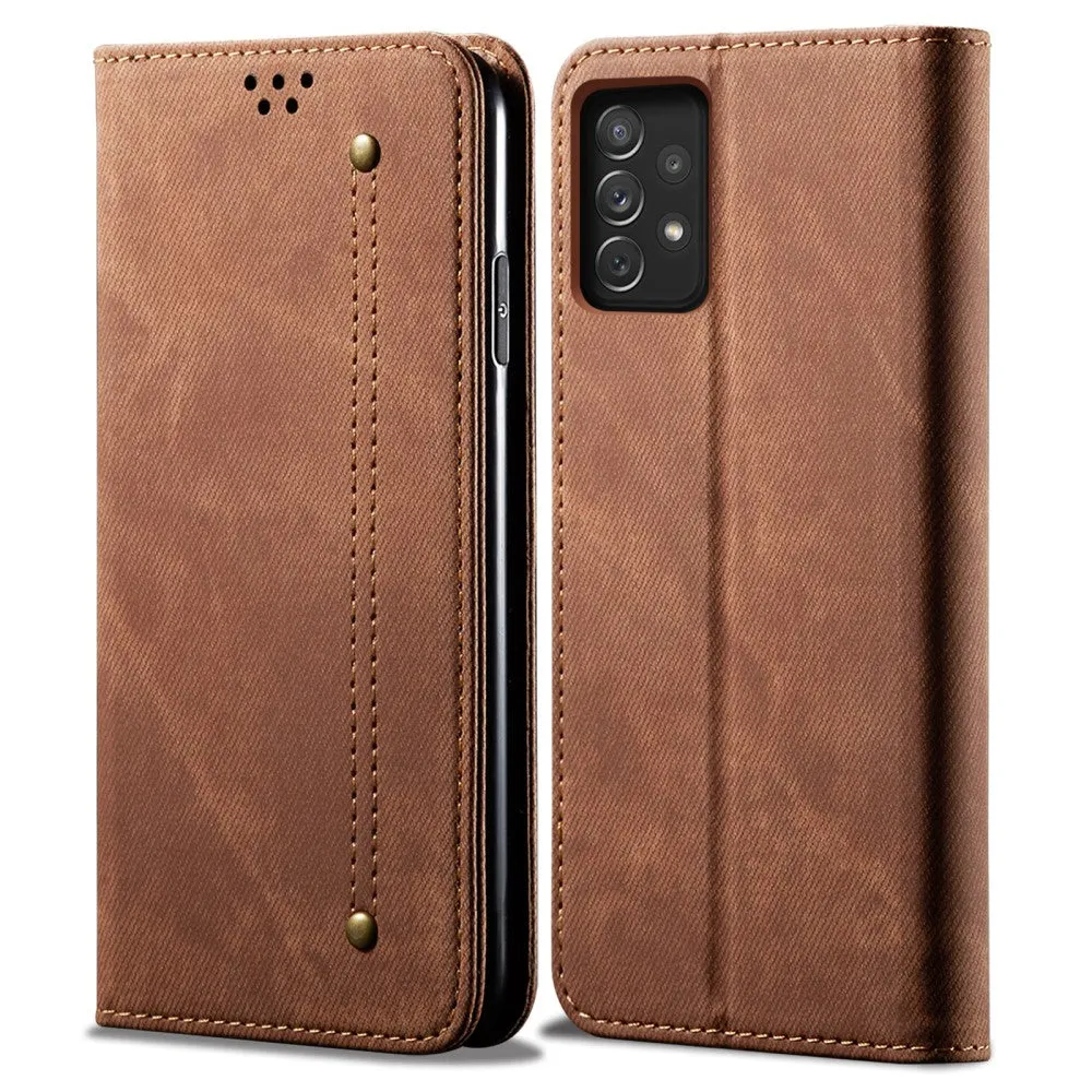 Jeans Samsung Galaxy A23 Flip case - Coffee