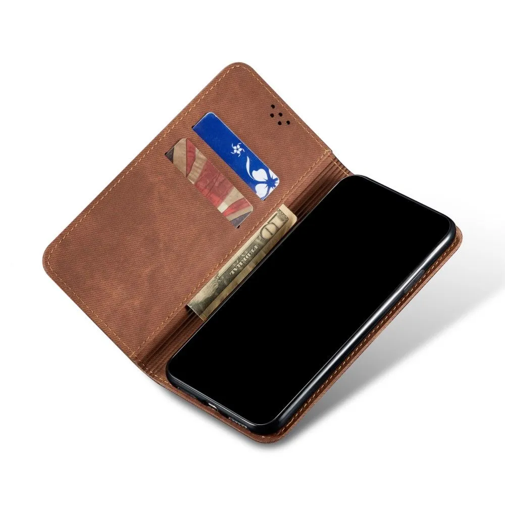 Jeans Samsung Galaxy A73 Flip case - Coffee