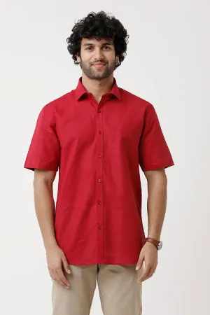 Jute Classic - Ruby Red Formal Shirt For Men | Ariser