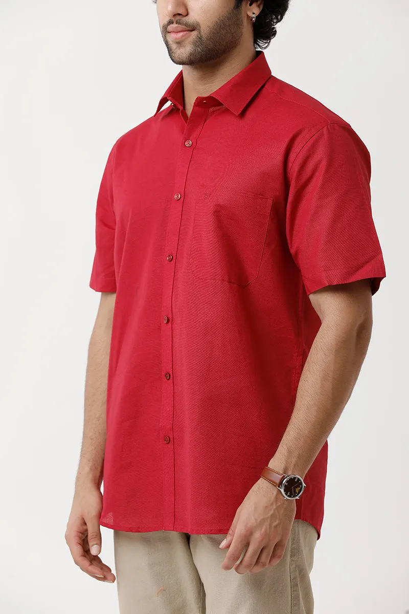 Jute Classic - Ruby Red Formal Shirt For Men | Ariser