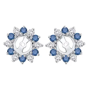 KATARINA Alternating Blue and White Diamond Earring Jackets (1/2 cttw)