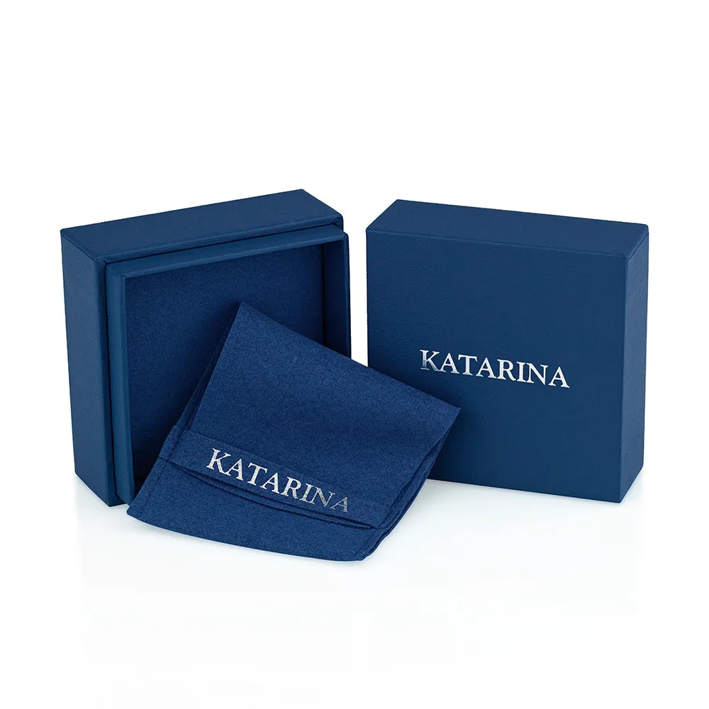 KATARINA Alternating Blue and White Diamond Earring Jackets (1/2 cttw)