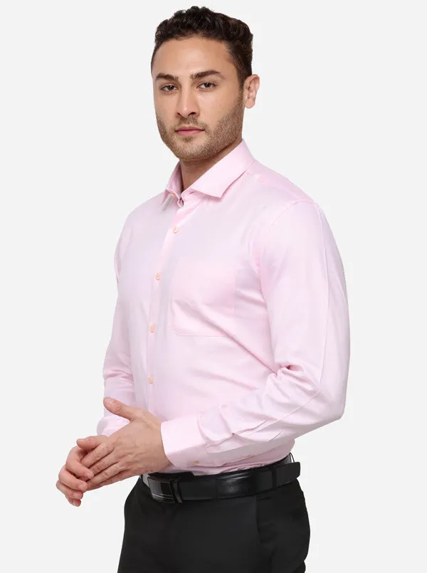 Light Pink Dobby Slim Fit Formal Shirt | Metal