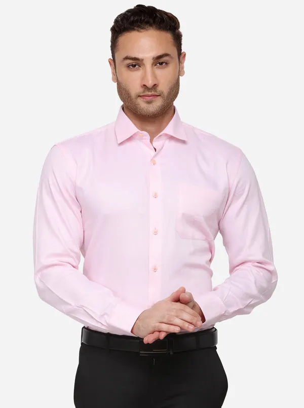 Light Pink Dobby Slim Fit Formal Shirt | Metal