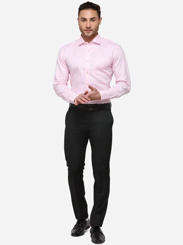 Light Pink Dobby Slim Fit Formal Shirt | Metal