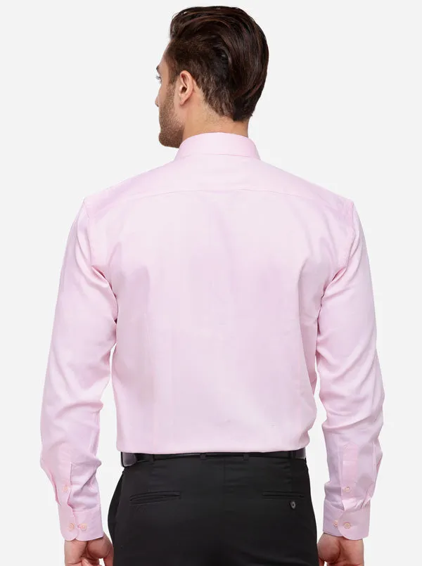 Light Pink Dobby Slim Fit Formal Shirt | Metal