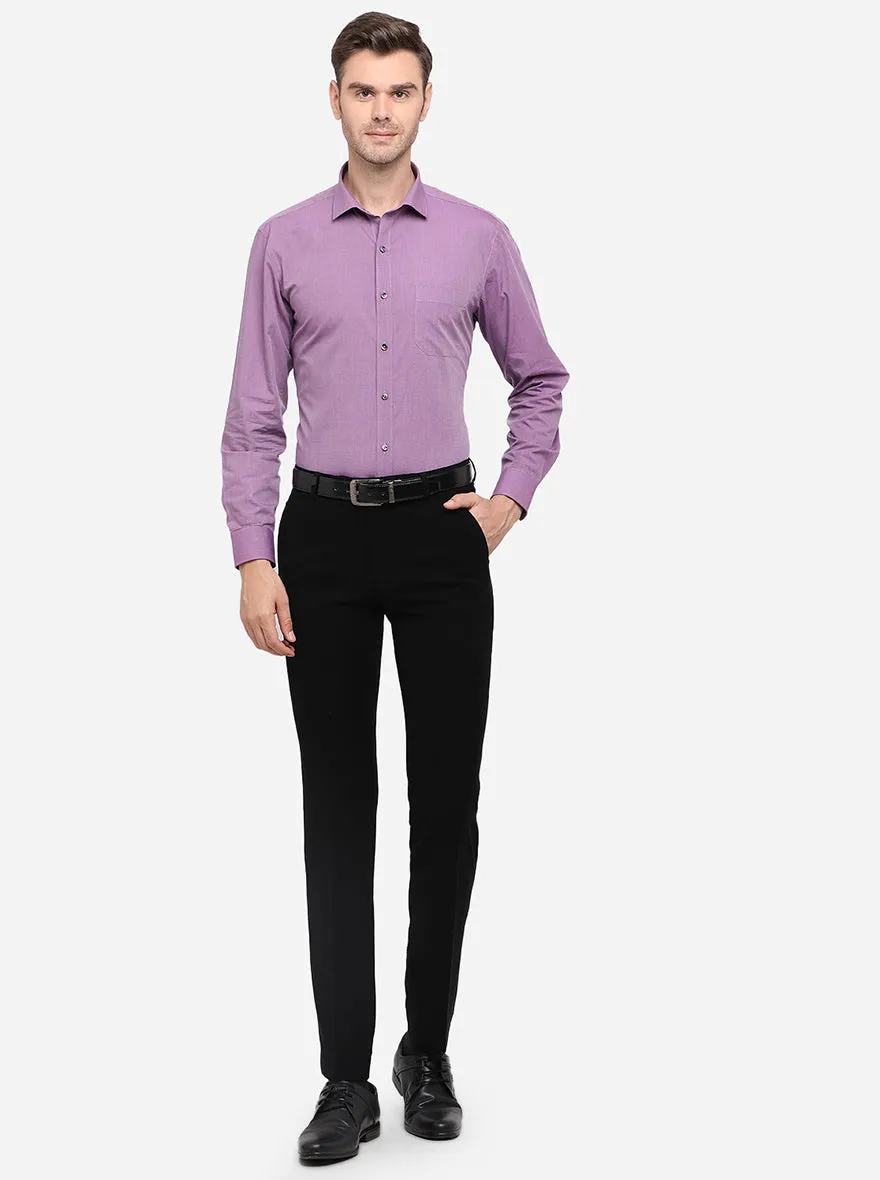 Light Purple Solid Regular Fit Formal Shirt | Greenfibre