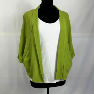 Linen/Cotton Blend Kimono Open Jacket