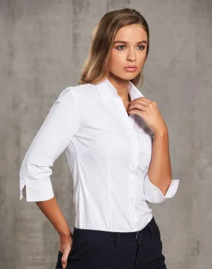 M8020Q Women's Cotton/Poly Stretch 3/4 Sleeve Shirt