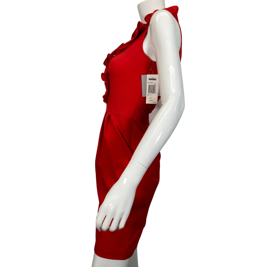 Marc New York Red Dress with Ruffle Neck