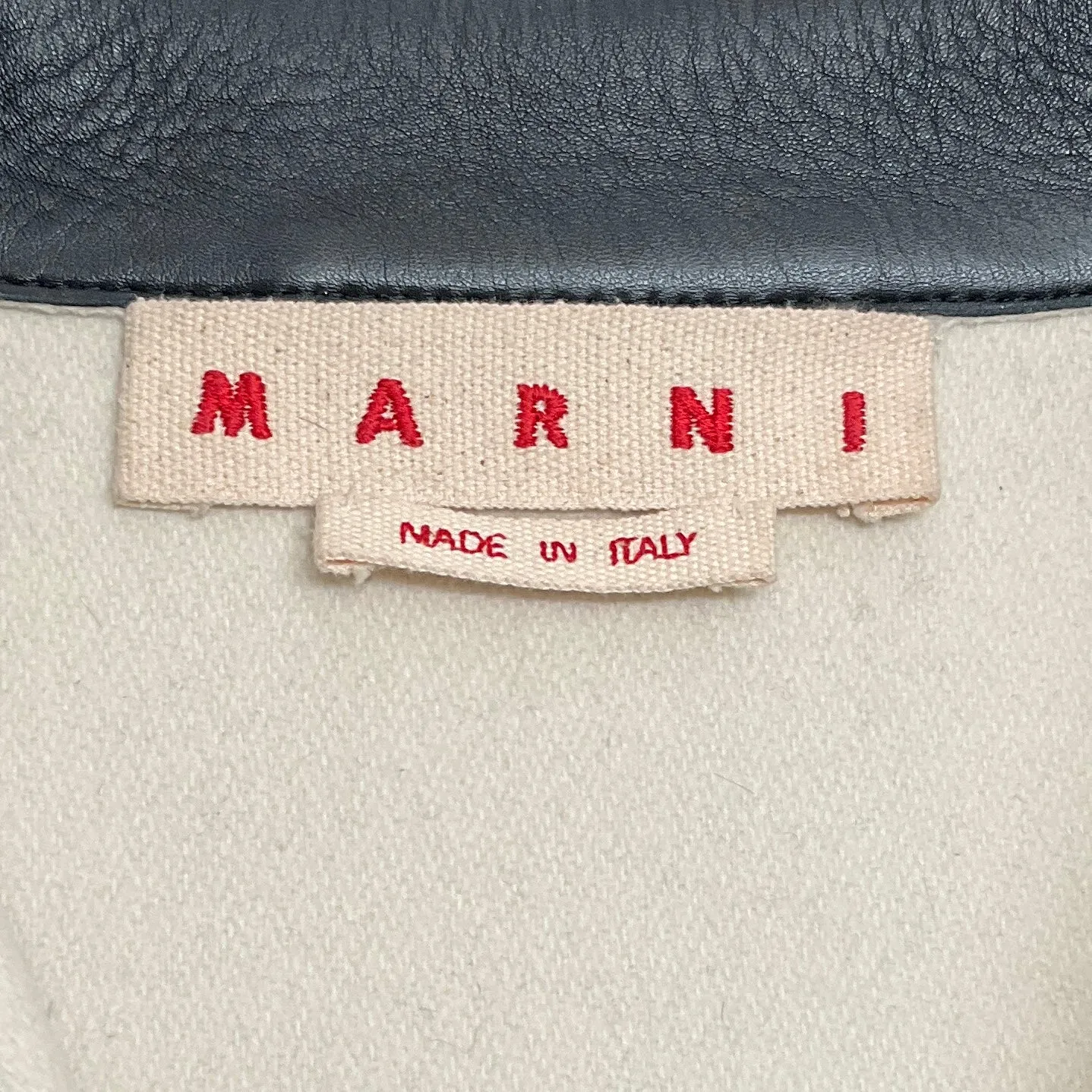 Marni Navy Blue Leather Jacket