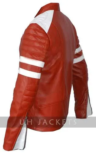 Men's Biker Fight Club HYBRID Mayhem Tyler Durden Leather Jackets