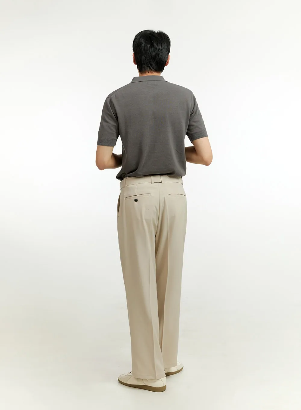 Men's Buckle-Waist Wide Fit Pants IL412