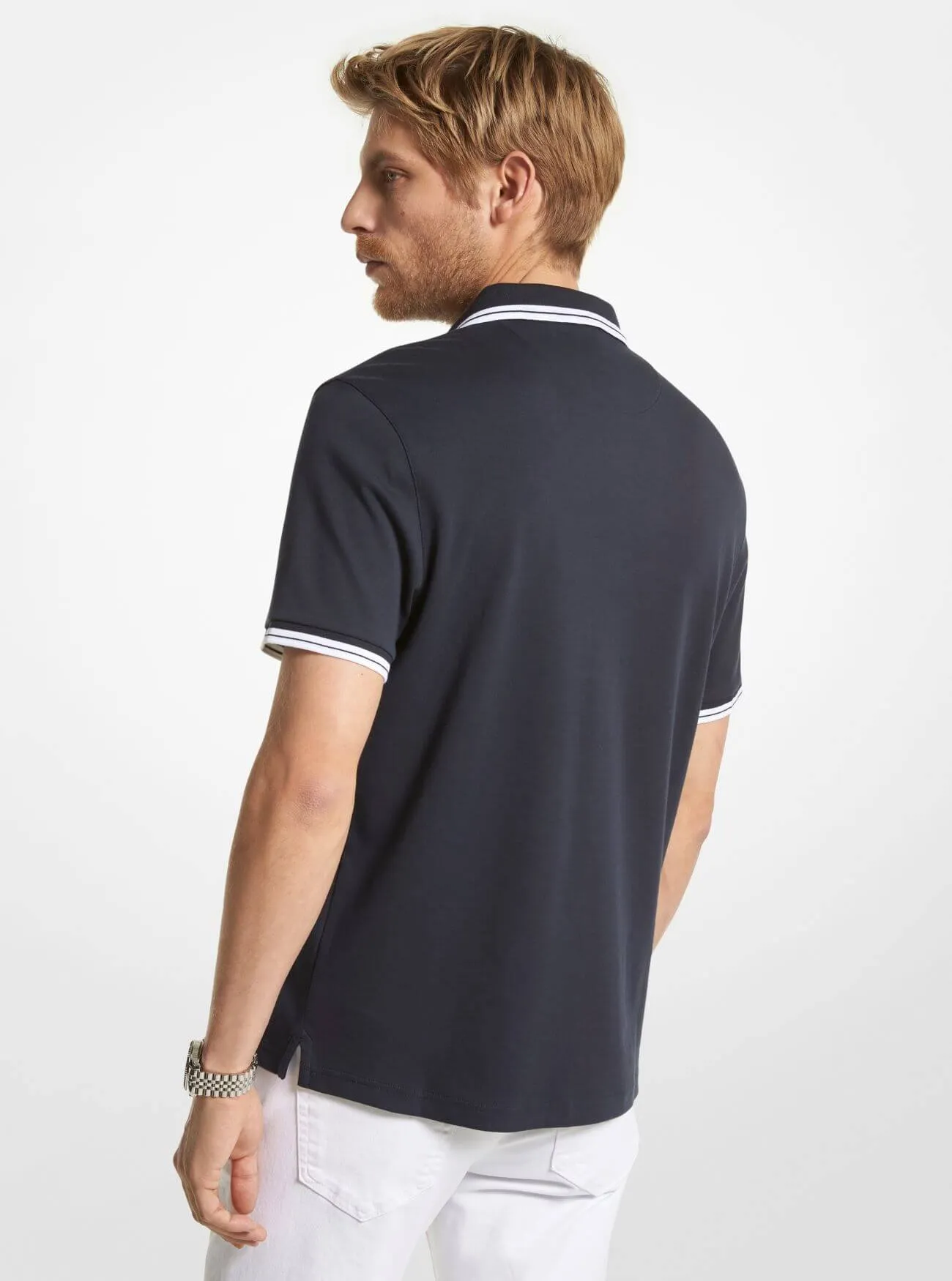 Michael Kors Greenwich Cotton Polo Shirt, Navy Blue