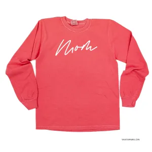 Mom (Cursive) - Basics Collection - LONG SLEEVE Comfort Colors Tee