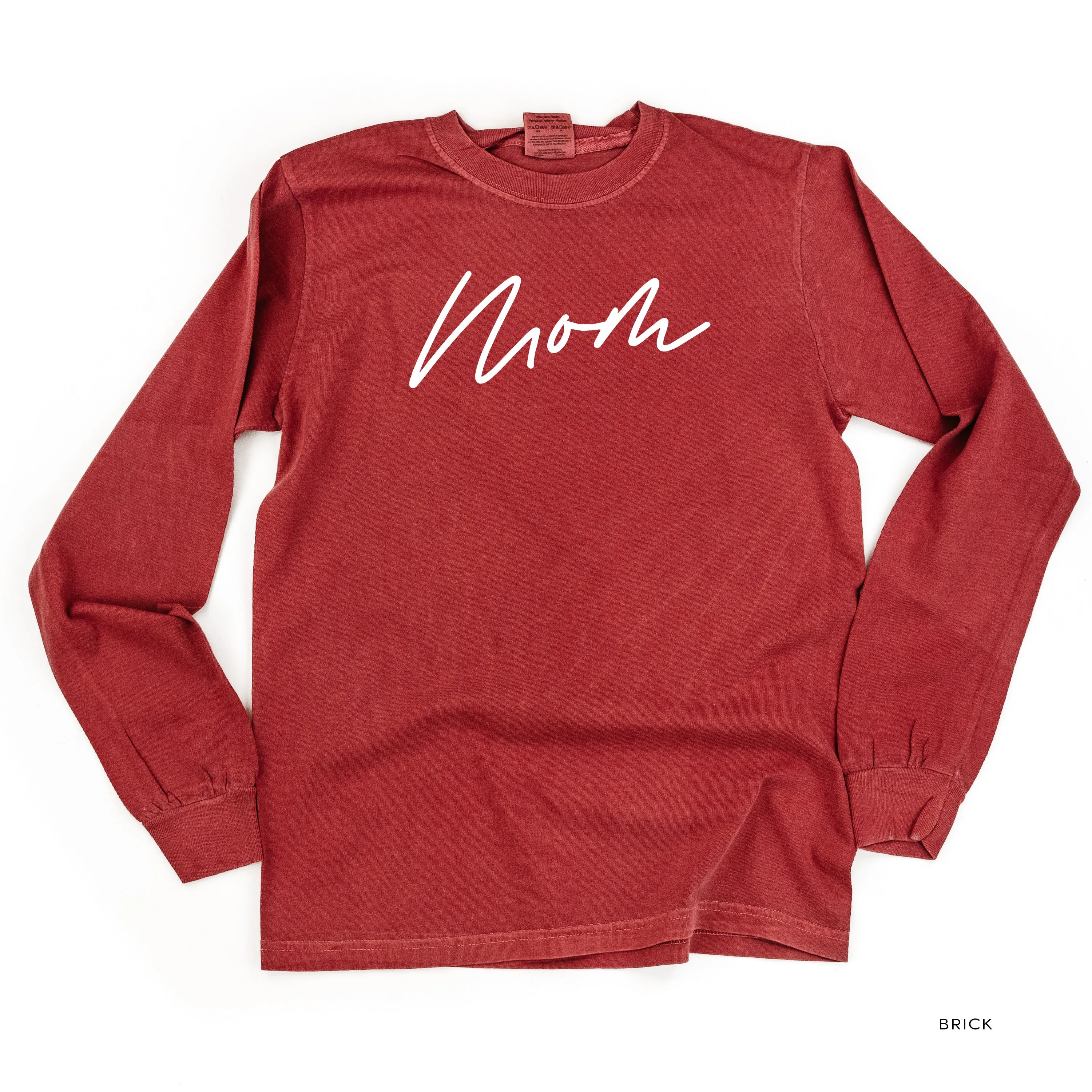 Mom (Cursive) - Basics Collection - LONG SLEEVE Comfort Colors Tee