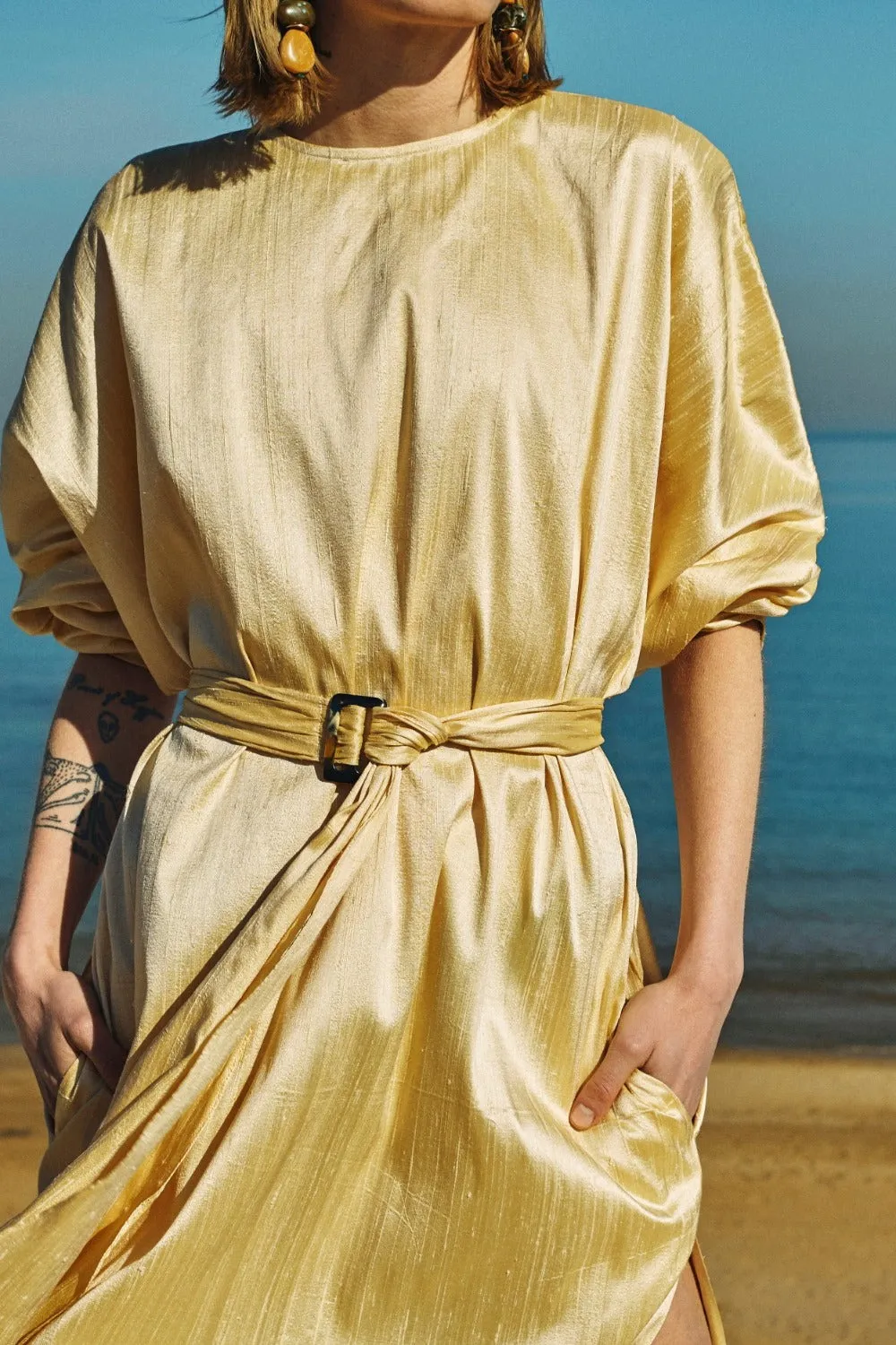 Nevada Silk Kaftan Dress