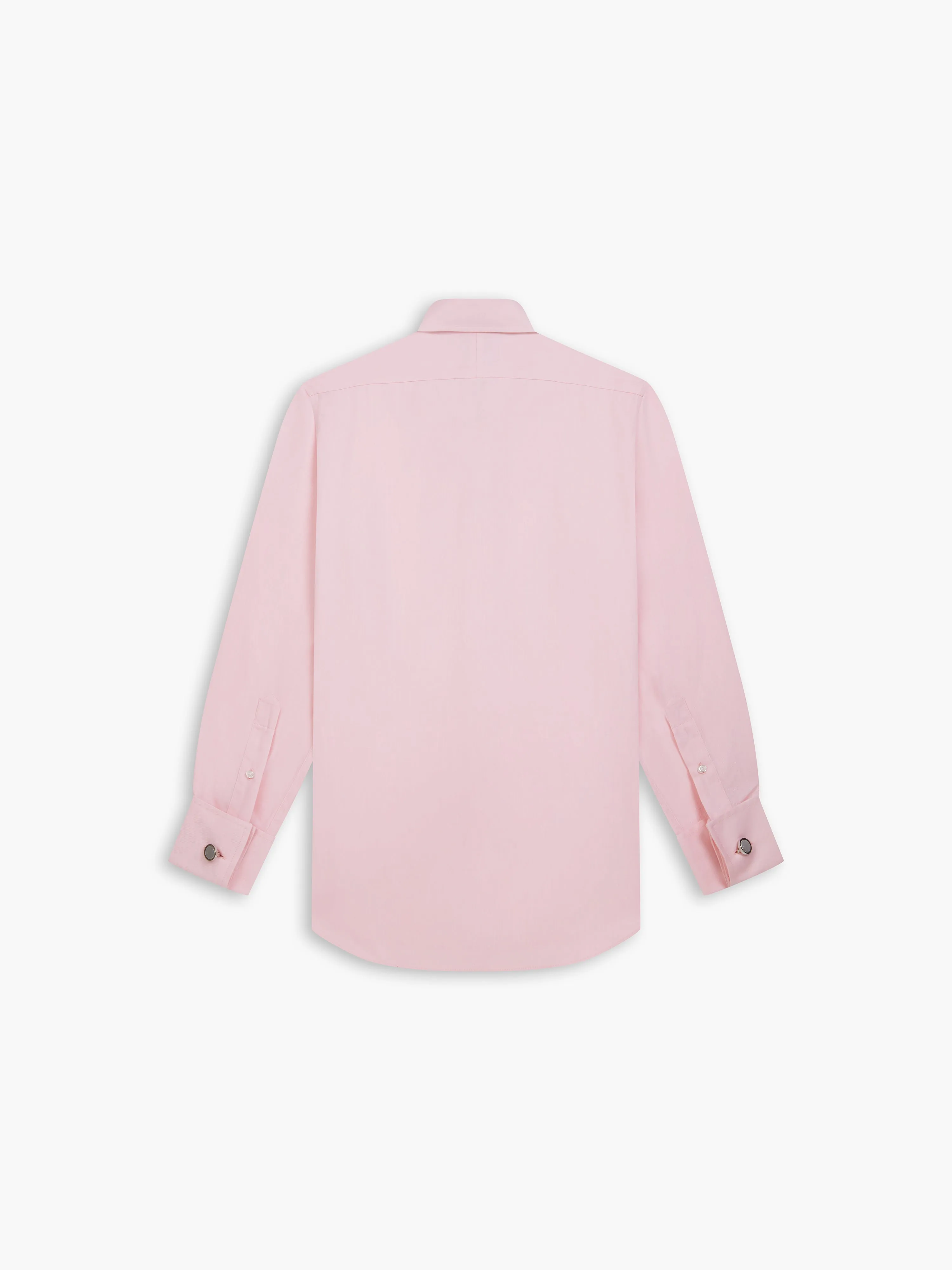 Non-Iron Pink Twill Slim Fit Double Cuff Classic Collar Shirt