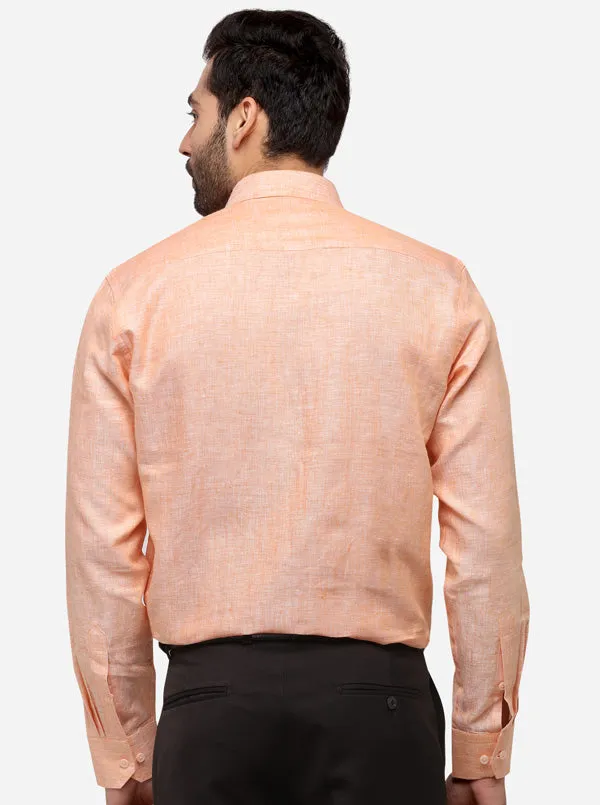 Orange Solid Regular Fit Formal Shirt | JadeBlue