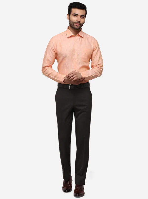 Orange Solid Regular Fit Formal Shirt | JadeBlue