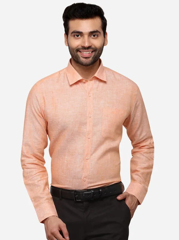 Orange Solid Regular Fit Formal Shirt | JadeBlue