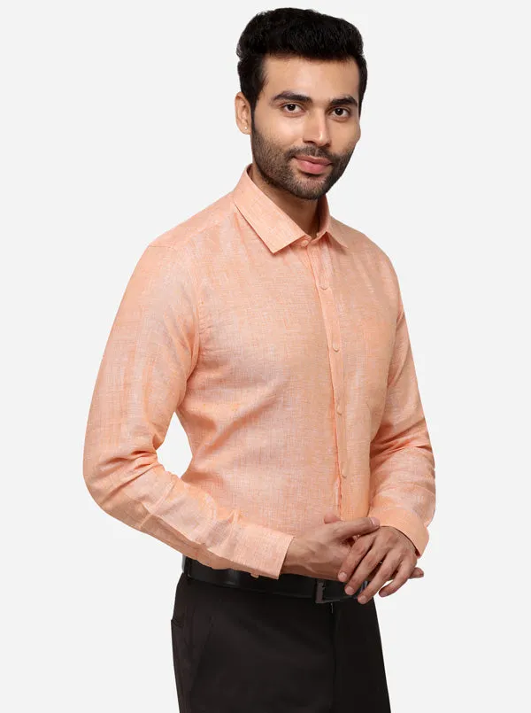 Orange Solid Regular Fit Formal Shirt | JadeBlue