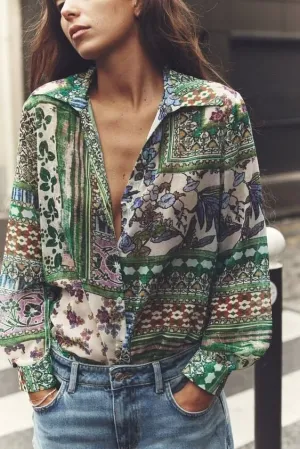 Patchwork Printed Shirt