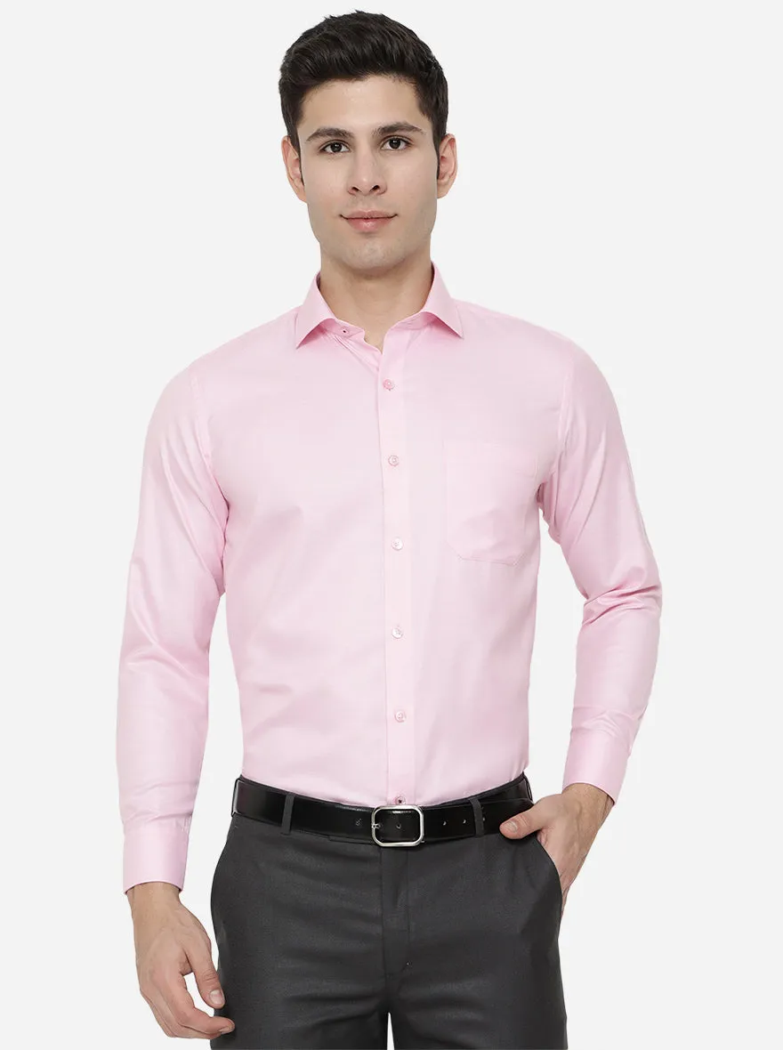 Pink Dobby Slim Fit Formal Shirt | Greenfibre