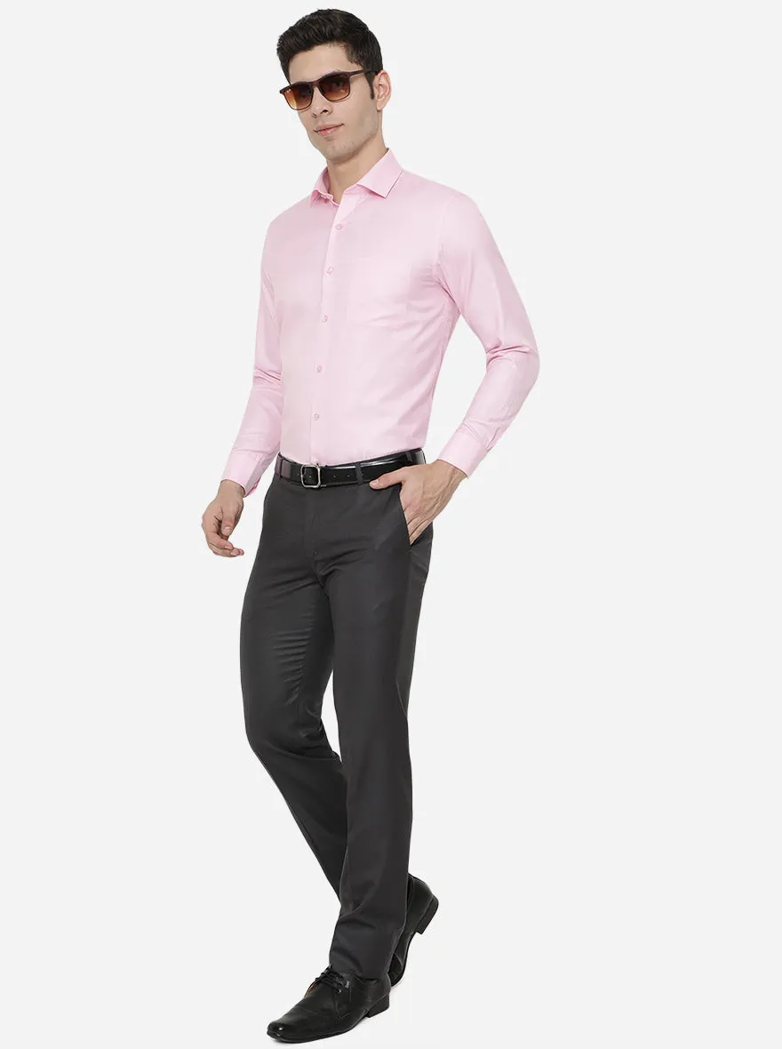 Pink Dobby Slim Fit Formal Shirt | Greenfibre