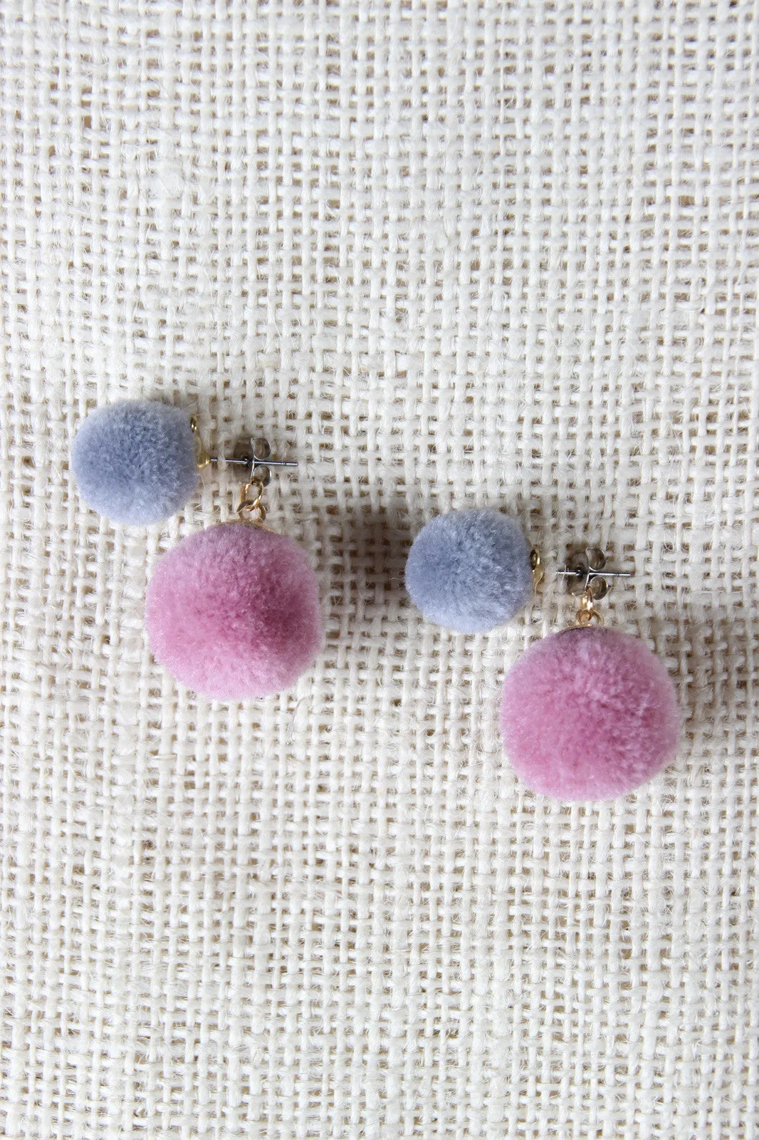 Playful Pom Pom Earring With Pom Pom Jacket