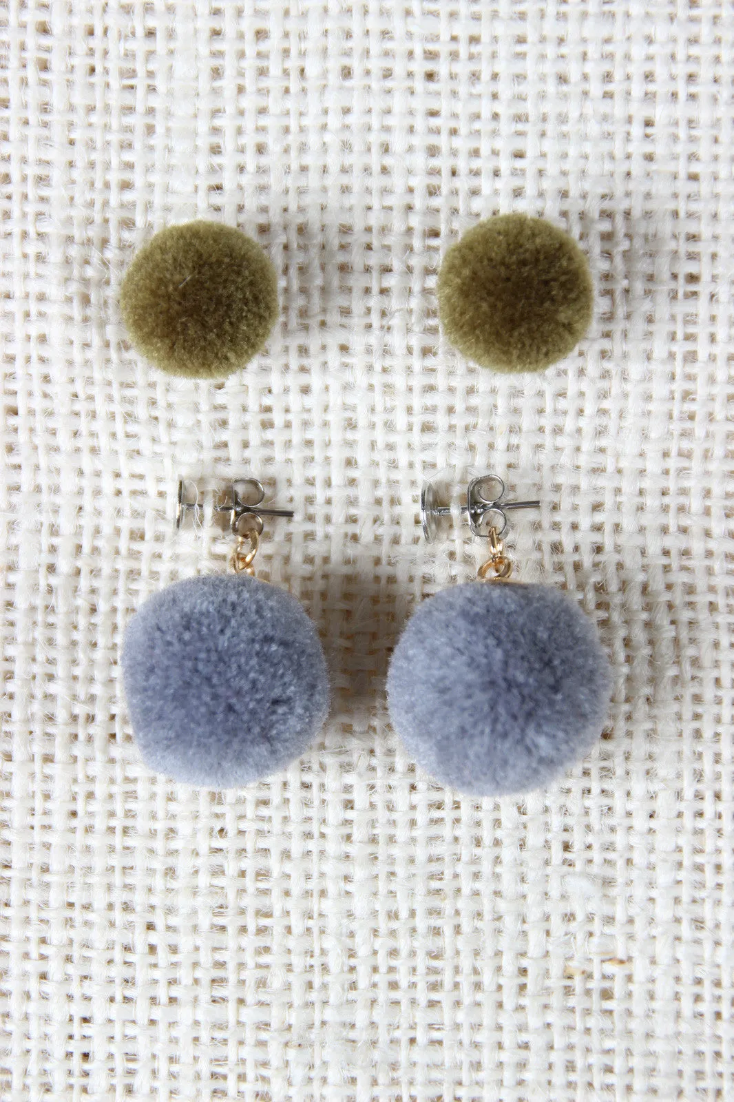 Playful Pom Pom Earring With Pom Pom Jacket