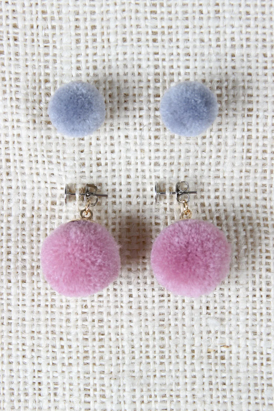 Playful Pom Pom Earring With Pom Pom Jacket