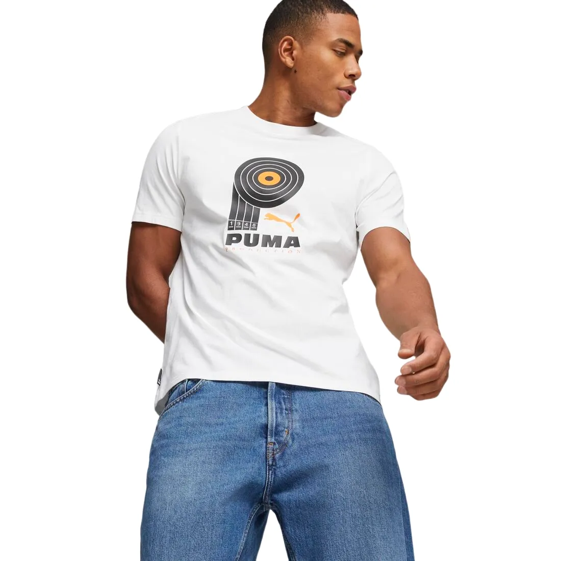 PUMA PRODUCTION Men's Graphic Tee WHITE