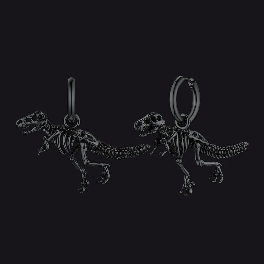 Punk Small Dragon Hoop Earrings for Men Women